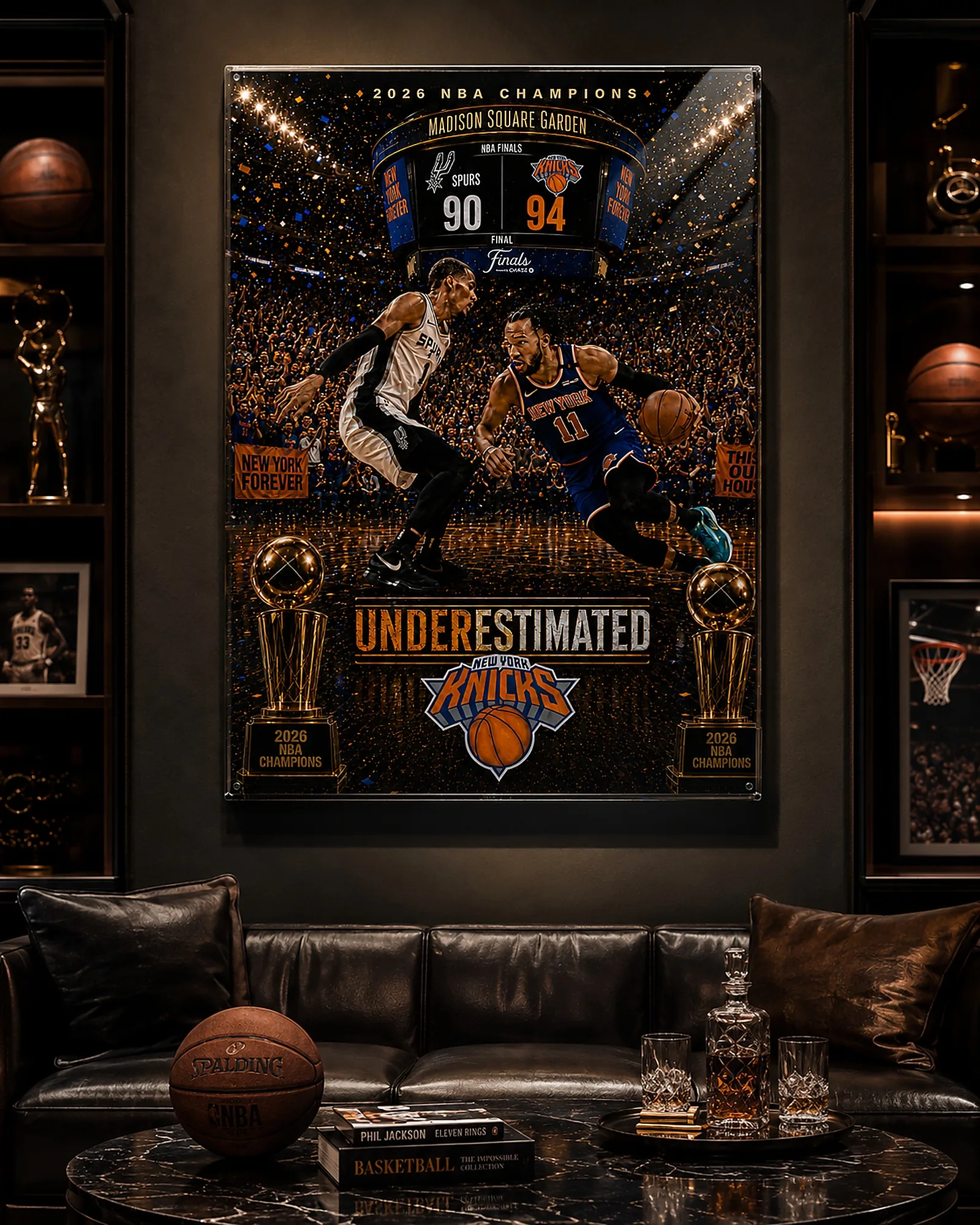 UNDERestimated wall art in a luxury den